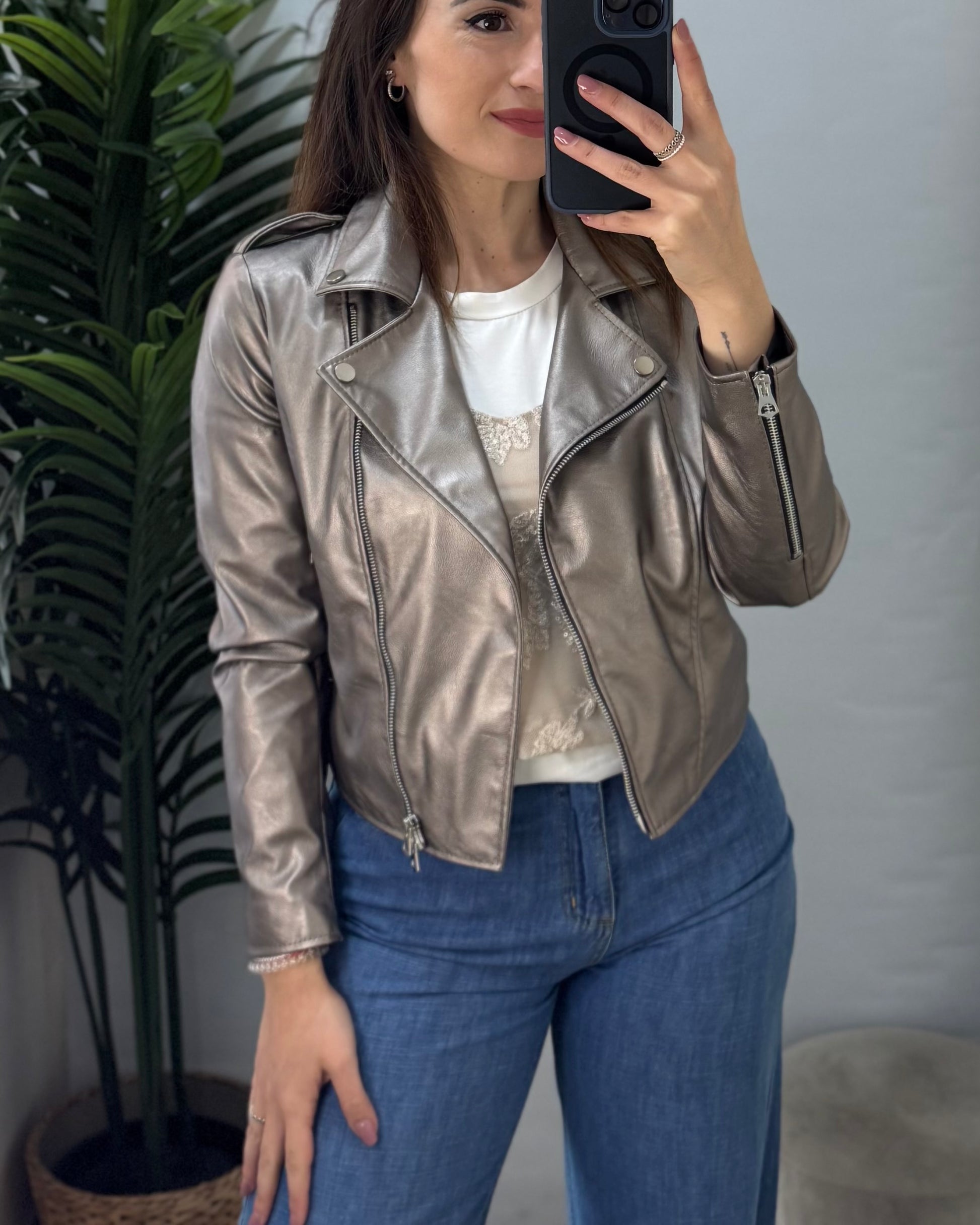 Giacca eco pelle Bronzo